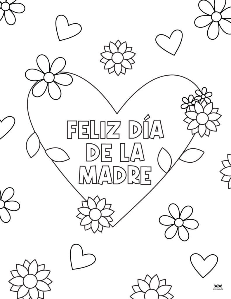 Happy Mother_s Day Spanish Coloring Page-5