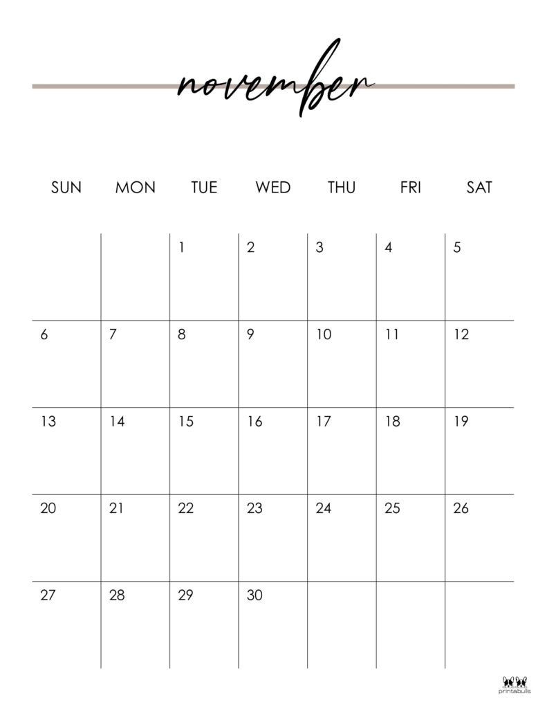 Printable November 2022 Calendar-Style 11