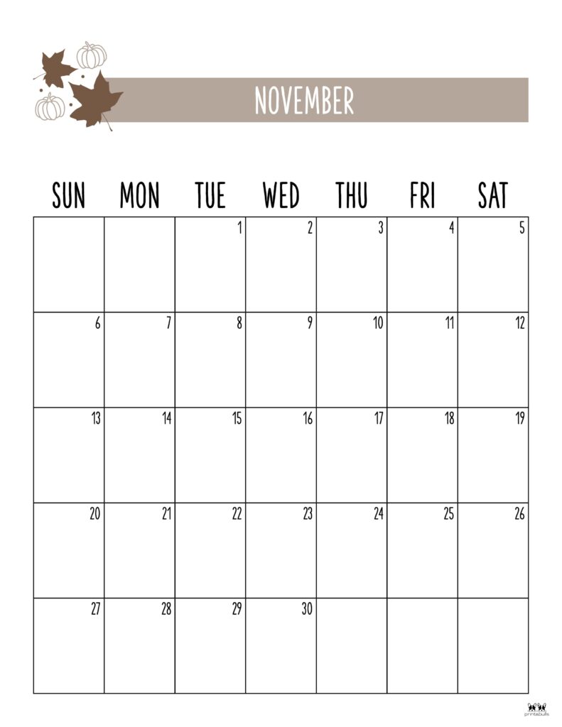Printable November 2022 Calendar-Style 18