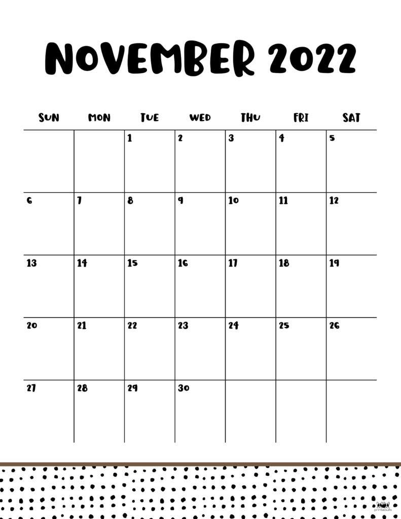 Printable November 2022 Calendar-Style 23