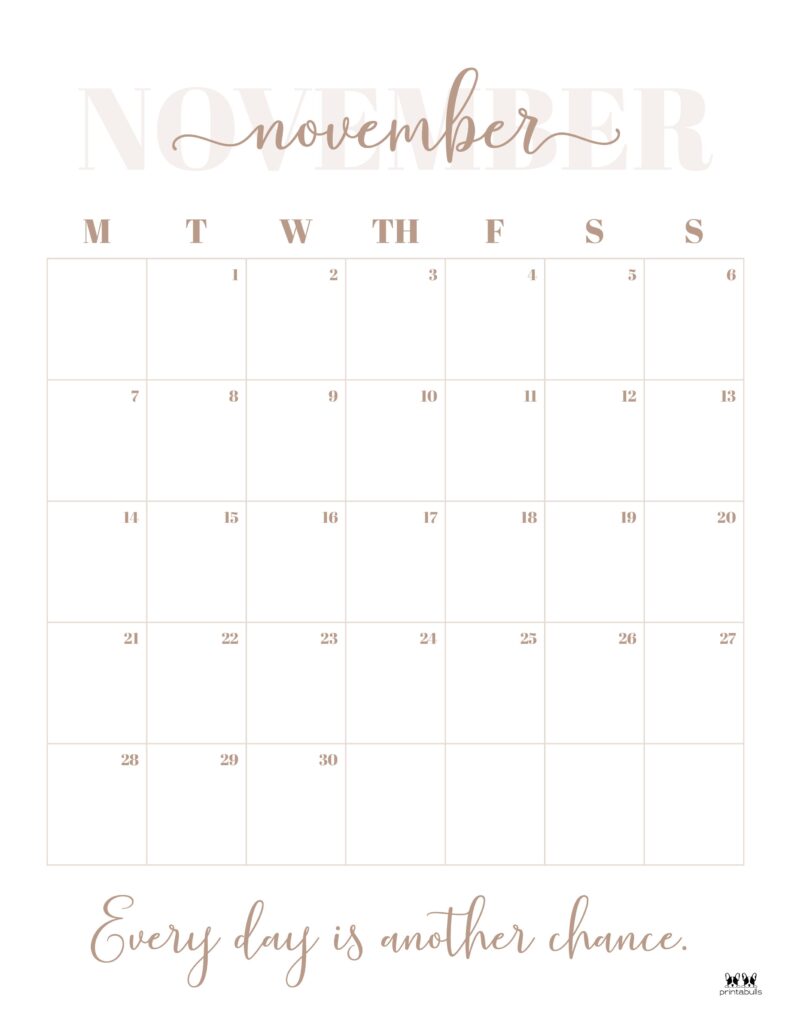 Printable November 2022 Calendar-Style 32