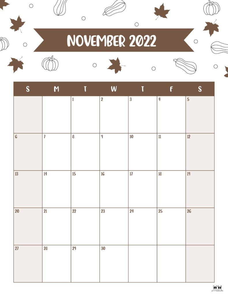 Printable November 2022 Calendar-Style 37