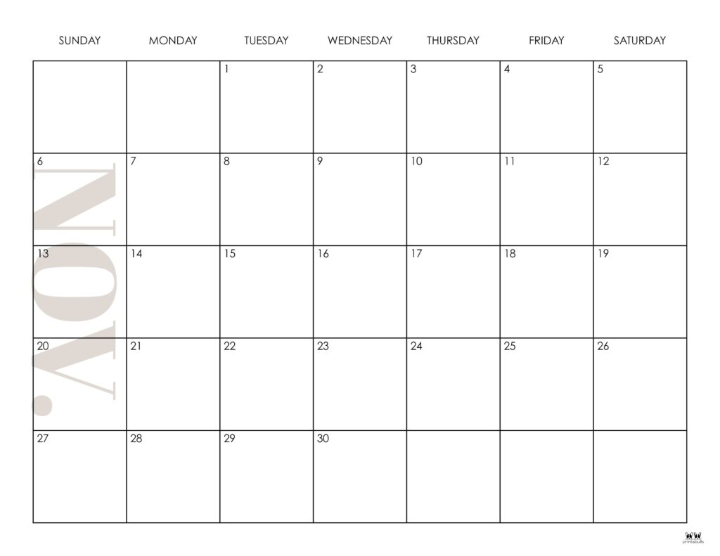 Printable November 2022 Calendar-Style 38