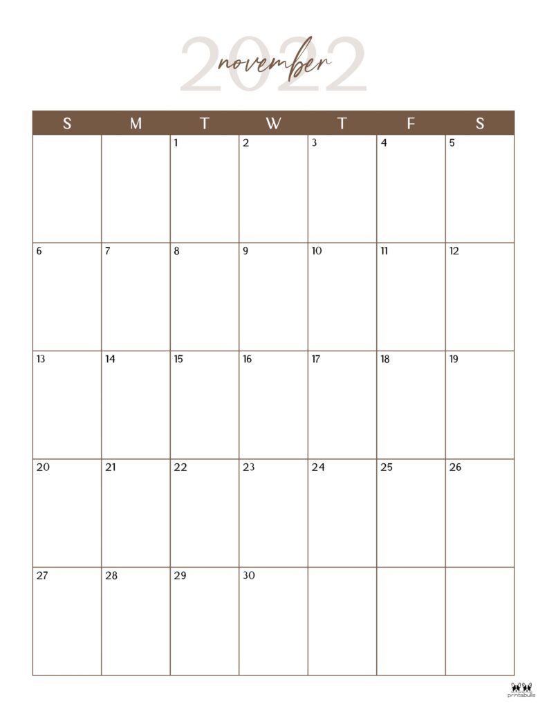 Printable November 2022 Calendar-Style 39