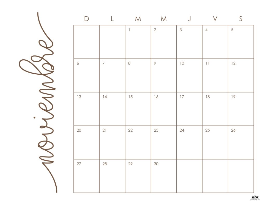 Printable November 2022 Calendar-Style 46