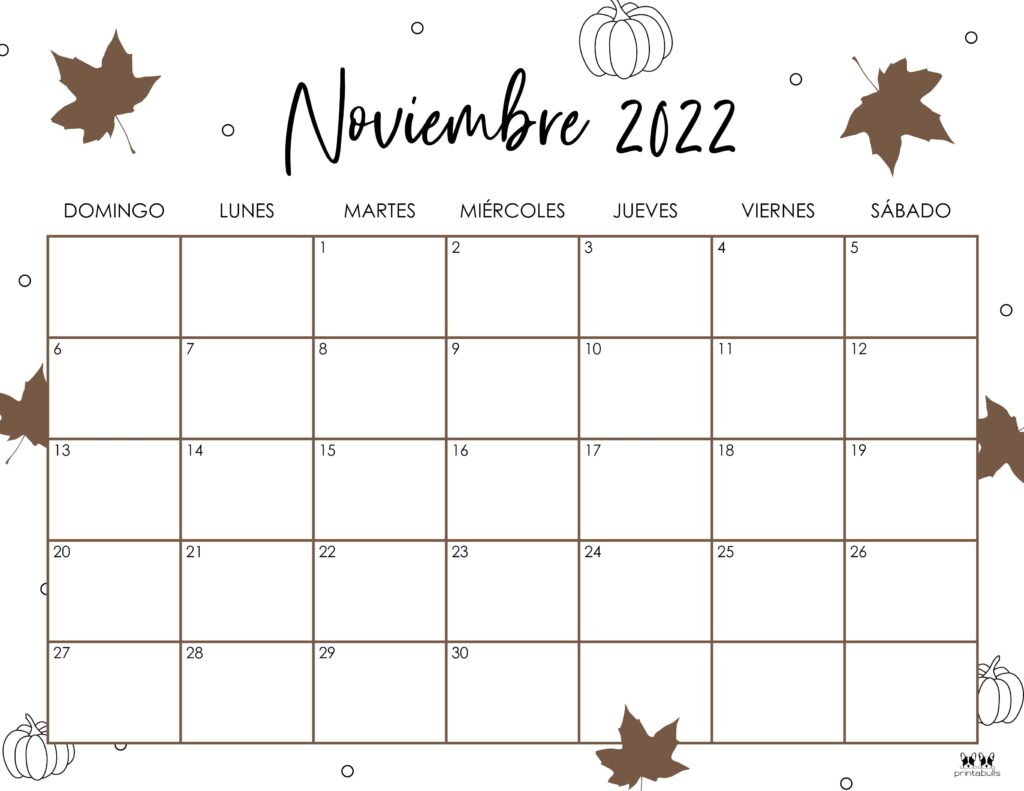 Printable November 2022 Calendar-Style 48