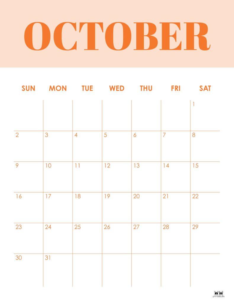 Printable October 2022 Calendar-Style 16