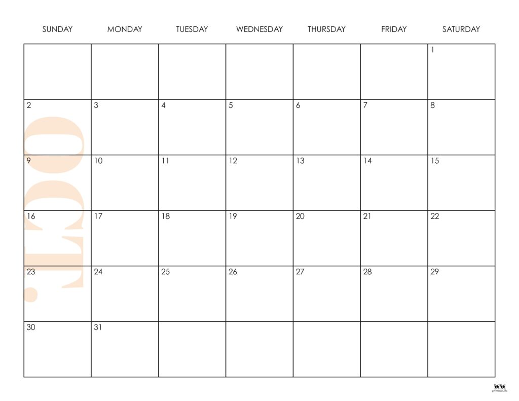 Printable October 2022 Calendar-Style 38