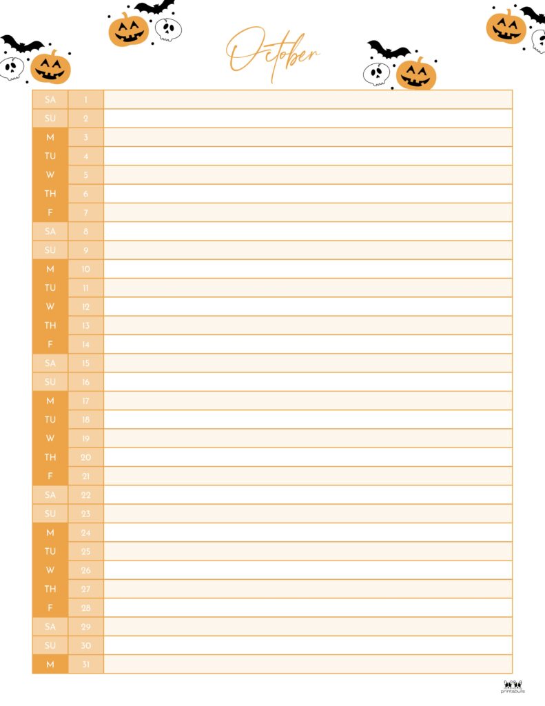 Printable October 2022 Calendar-Style 42