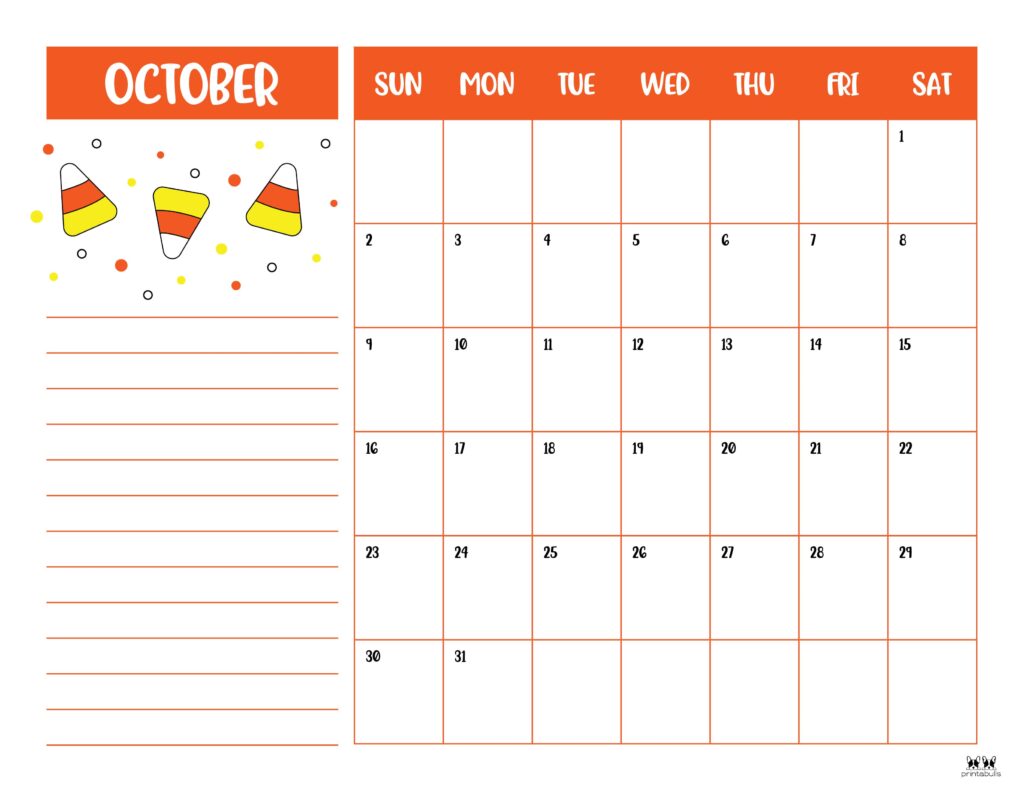 Printable October 2022 Calendar-Style 6