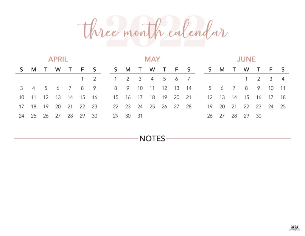 Printable Three Month Calendar-12