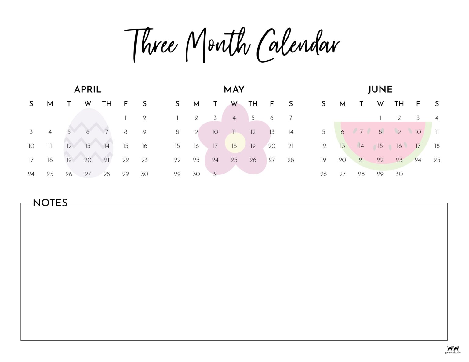 3 Month/Quarterly Calendars - 84 FREE Printables | Printabulls