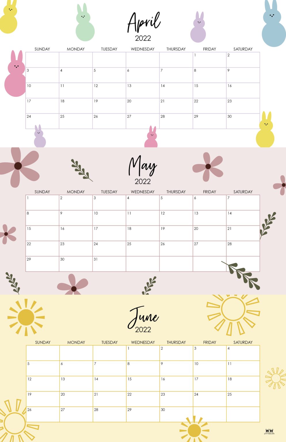 3 Month/Quarterly Calendars - 84 FREE Printables | Printabulls