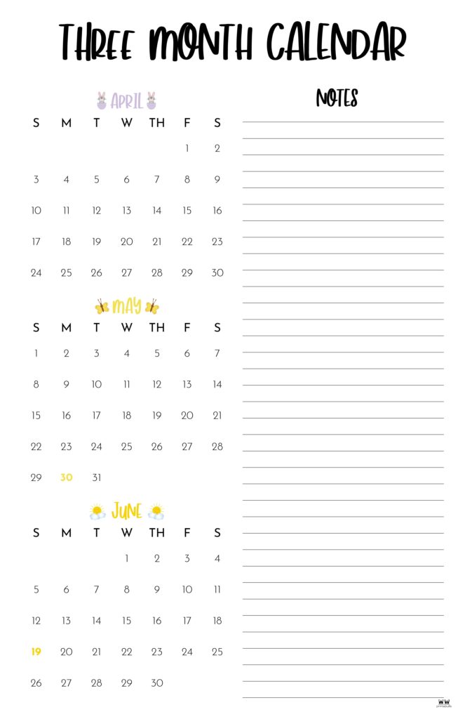 Printable Three Month Calendar-22