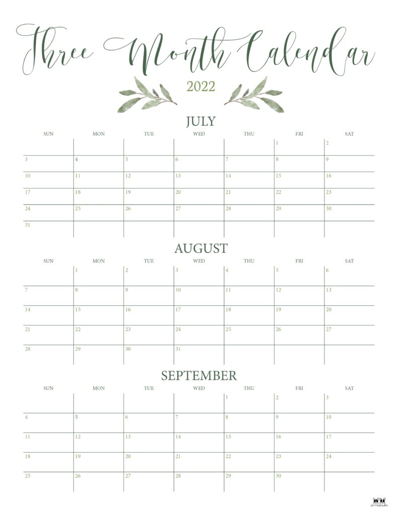 Printable Three Month Calendar-28