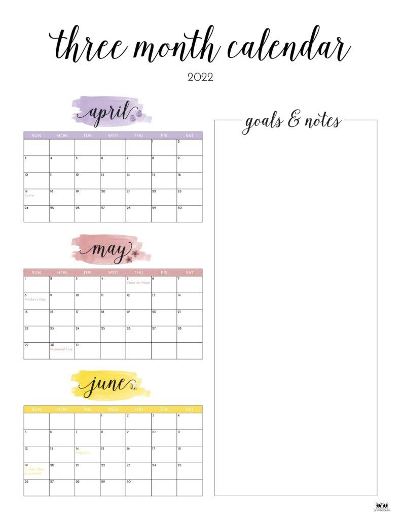 Printable Three Month Calendar-3