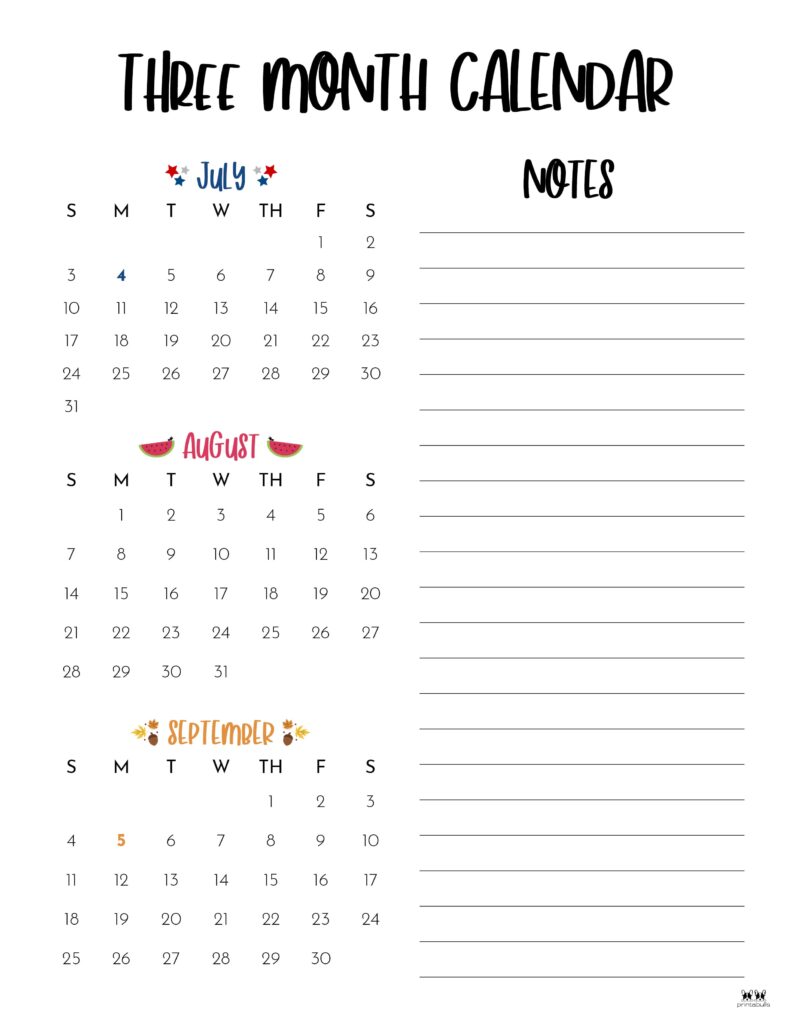 Printable Three Month Calendar-35