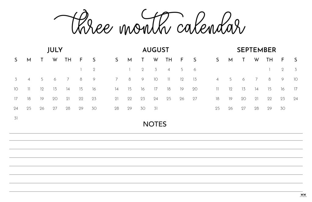 Printable Three Month Calendar-50