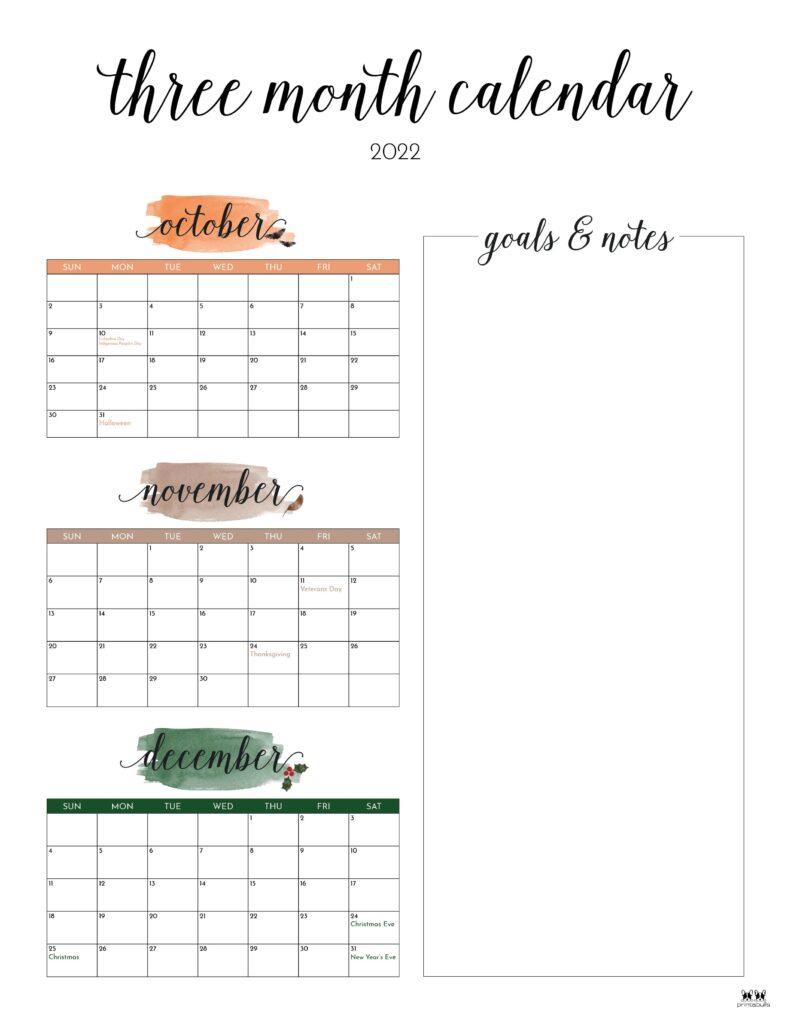 Printable Three Month Calendar-55