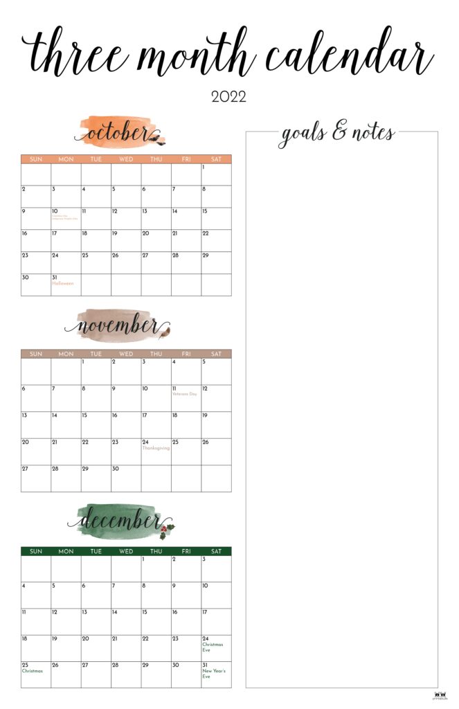 Printable Three Month Calendar-68