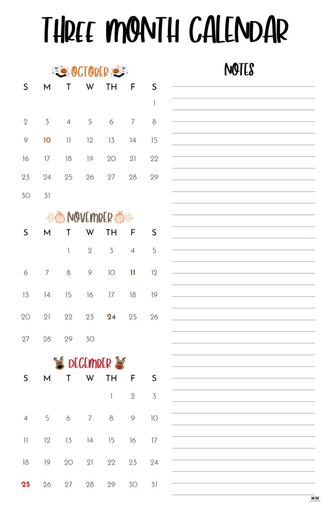 Printable Three Month Calendar-74