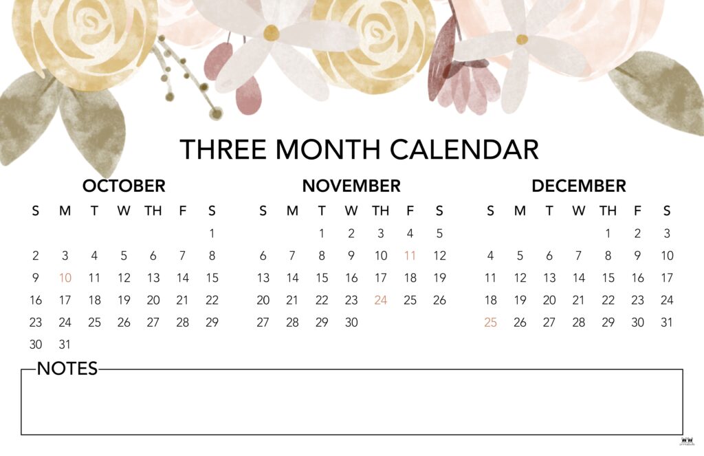 Printable Three Month Calendar-75