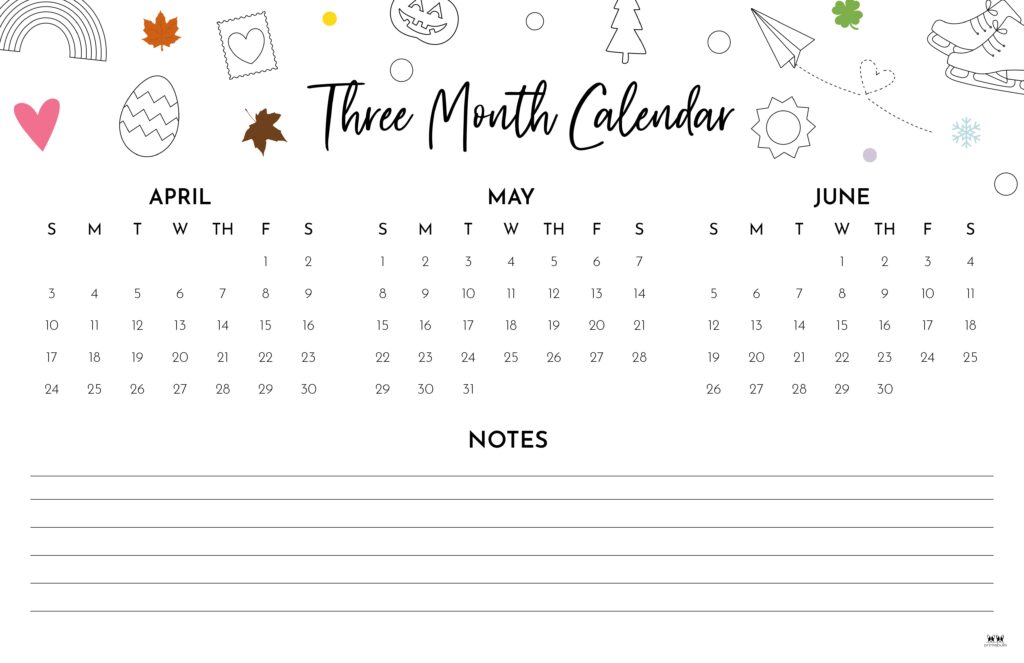 Printable Three Month Calendar-82