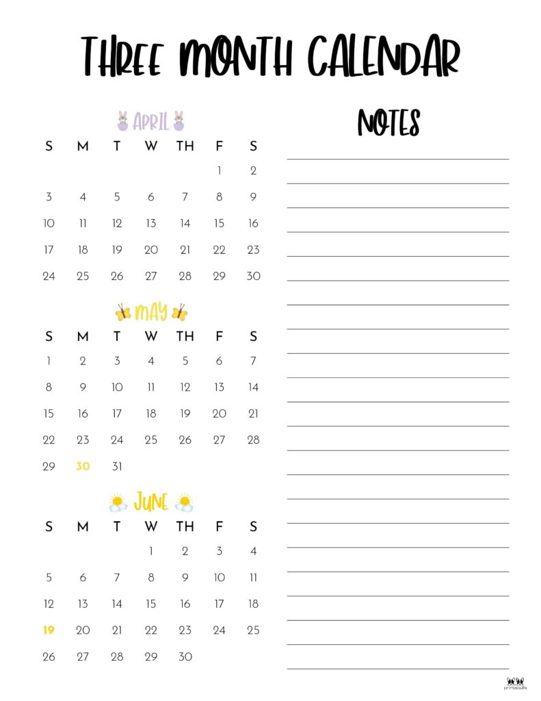 Printable Three Month Calendar-9
