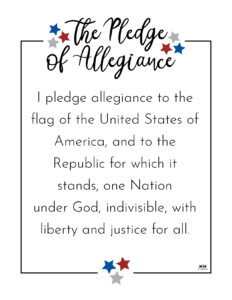 Pledge of Allegiance Words - 20 FREE Printables | Printabulls