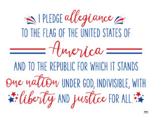 Pledge of Allegiance Words - 20 FREE Printables | Printabulls