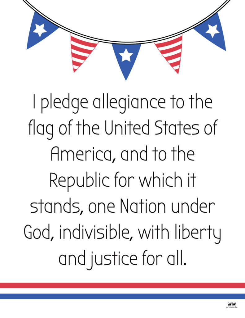 Pledge Of Allegiance Words Printable For Kids