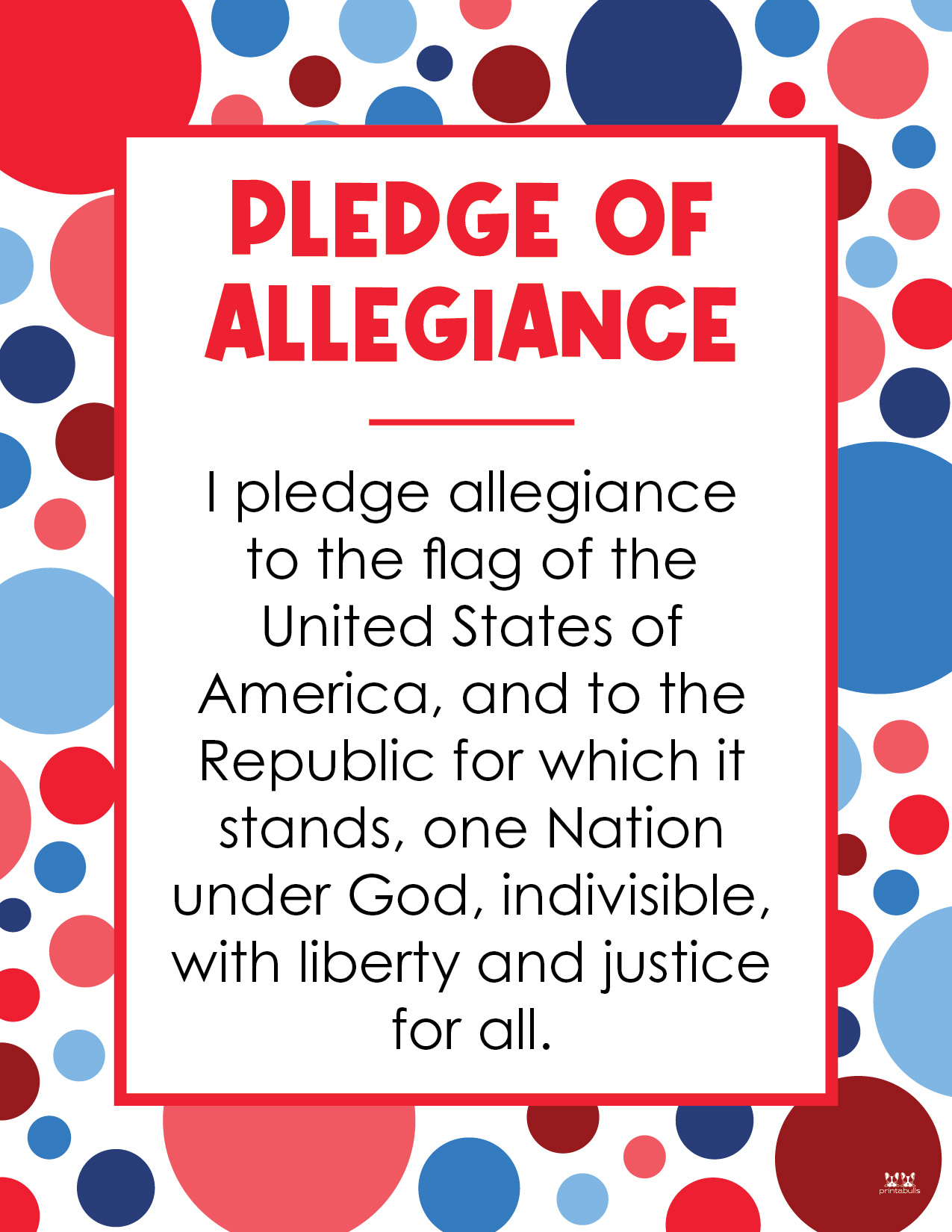 Free Printable Of The Pledge Of Allegiance Pocket Cards