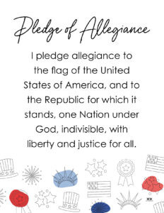 Pledge of Allegiance Words - 20 FREE Printables | Printabulls