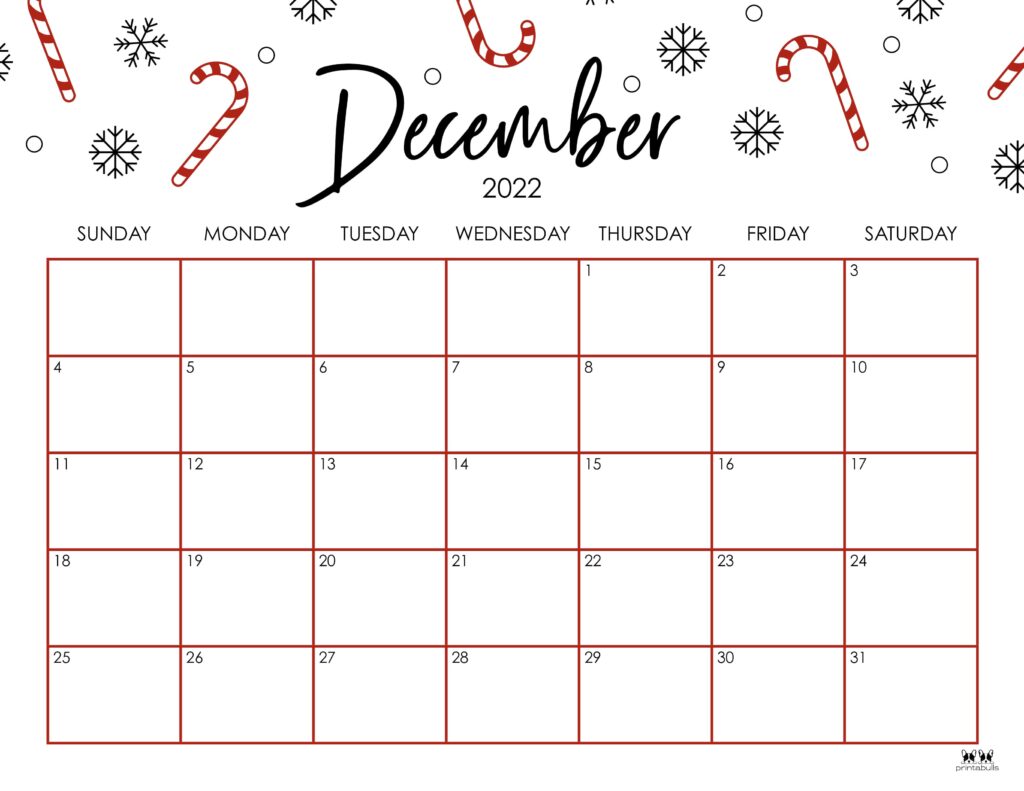 Printable December 2022 Calendar-Style 15