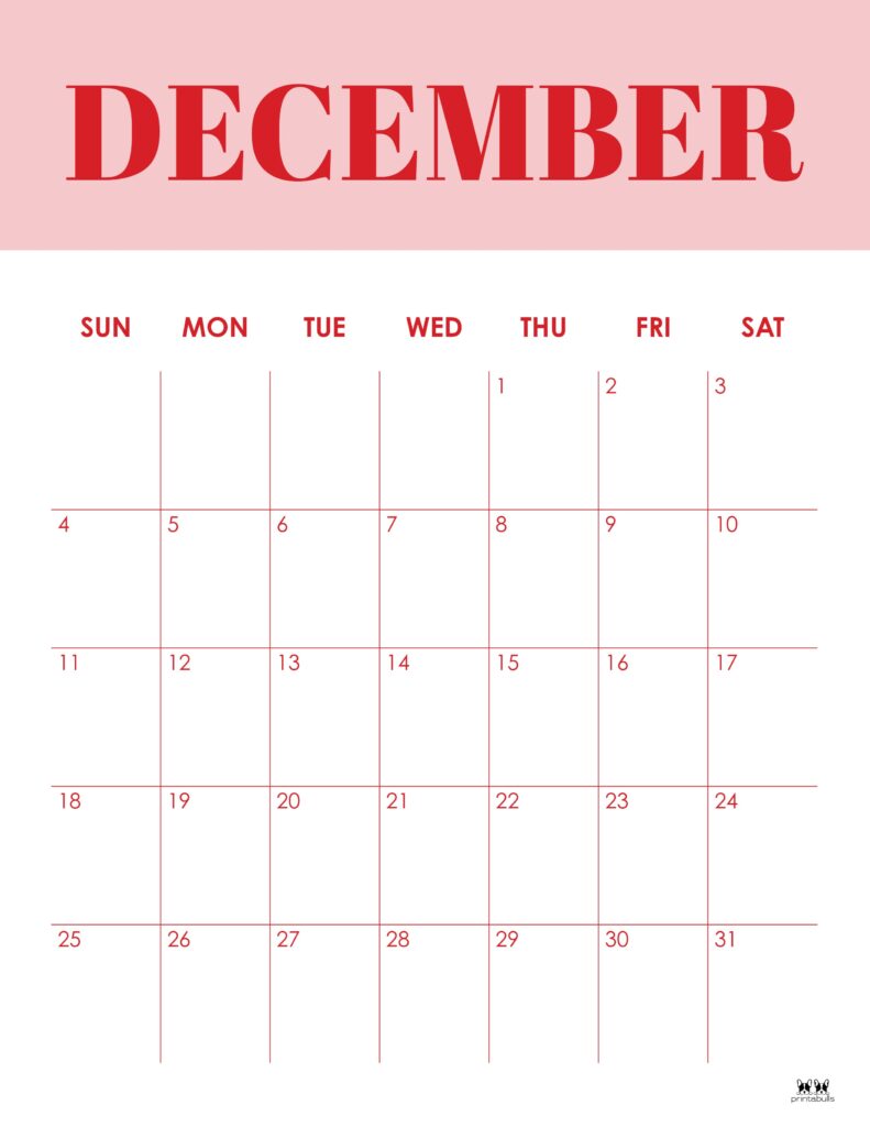 Printable December 2022 Calendar-Style 16