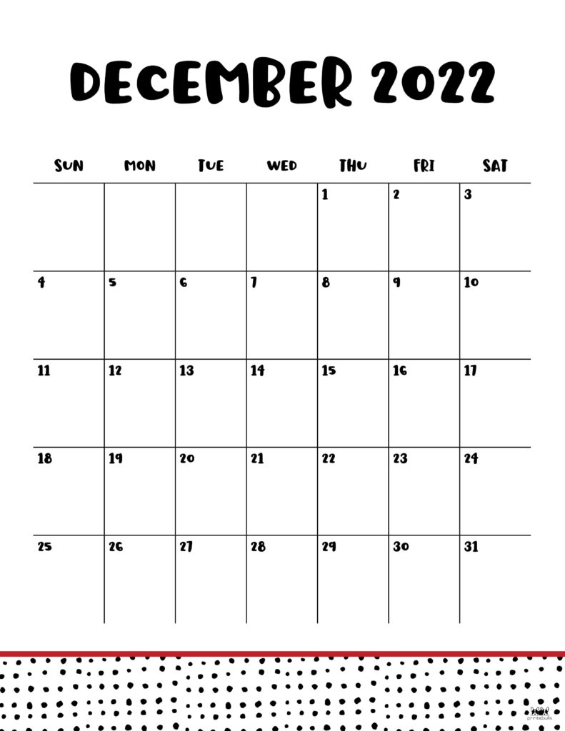 Printable December 2022 Calendar-Style 23