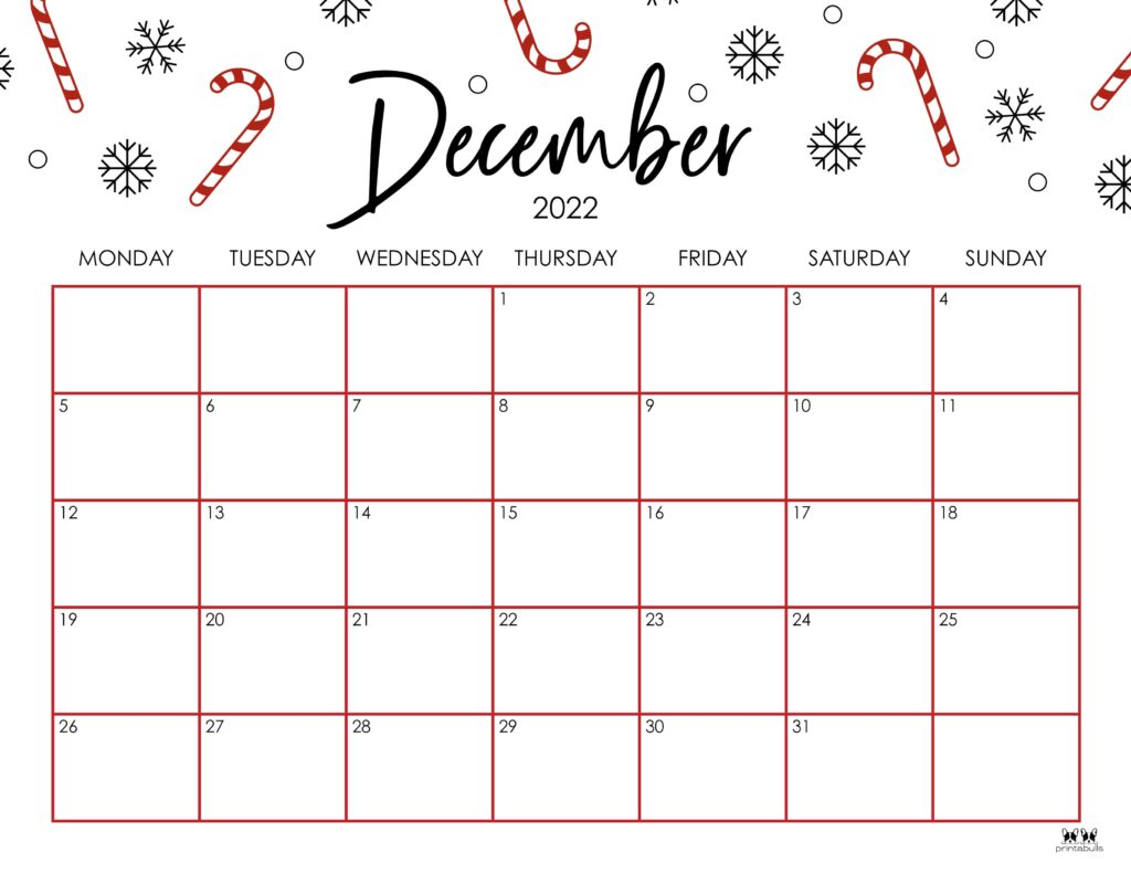 Printable December 2022 Calendar-Style 33