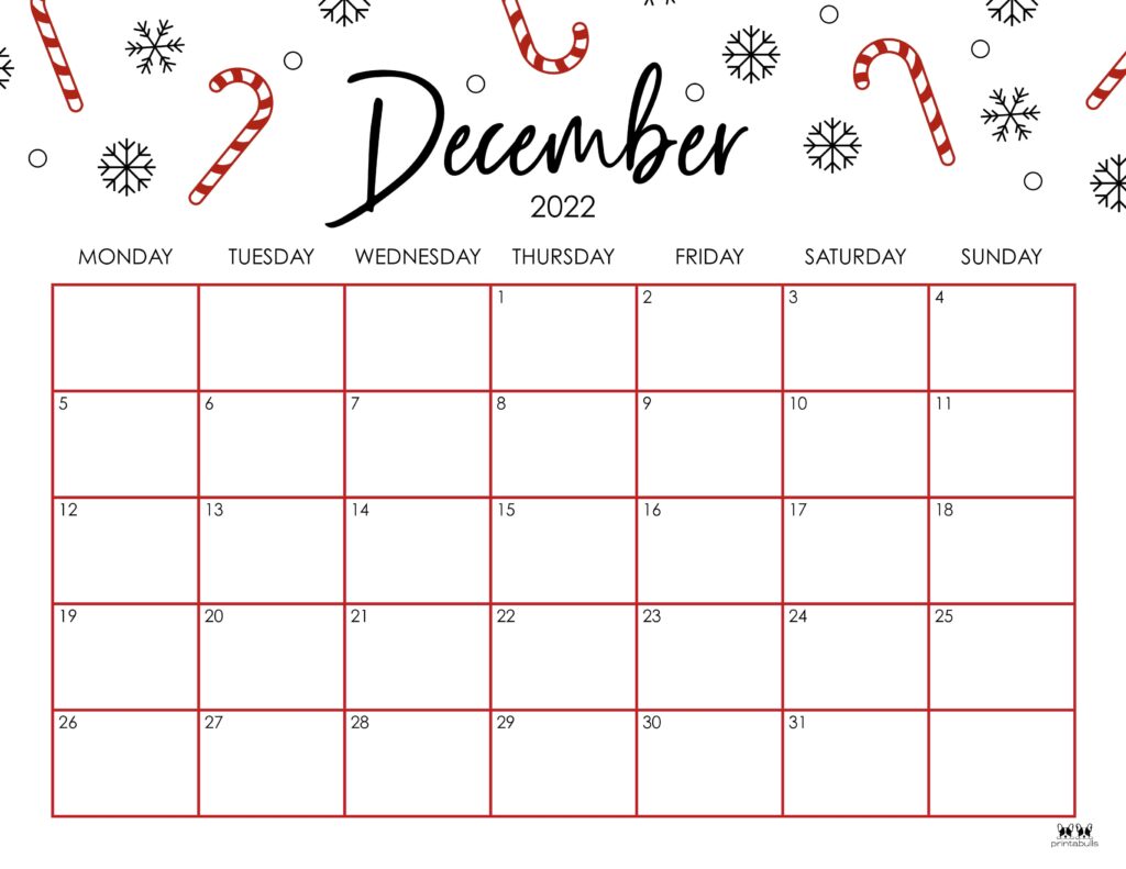 Free Printable December Calendar Free Printable Templates