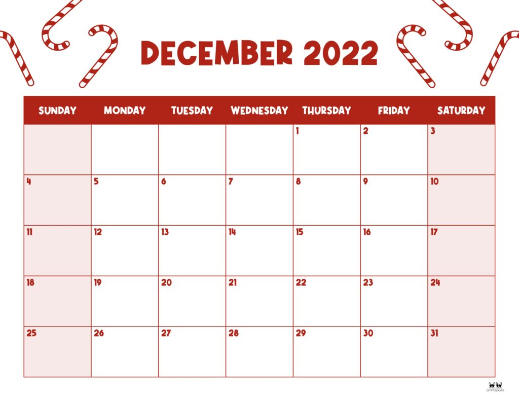 Printable December 2022 Calendar-Style 36