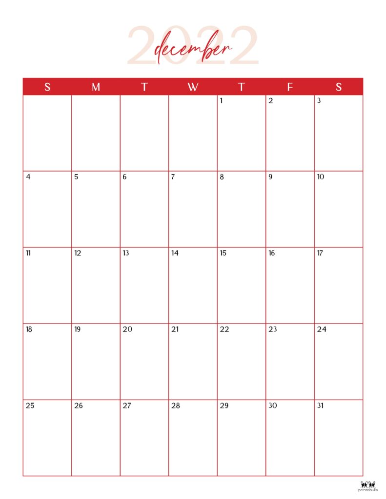 Printable December 2022 Calendar-Style 39