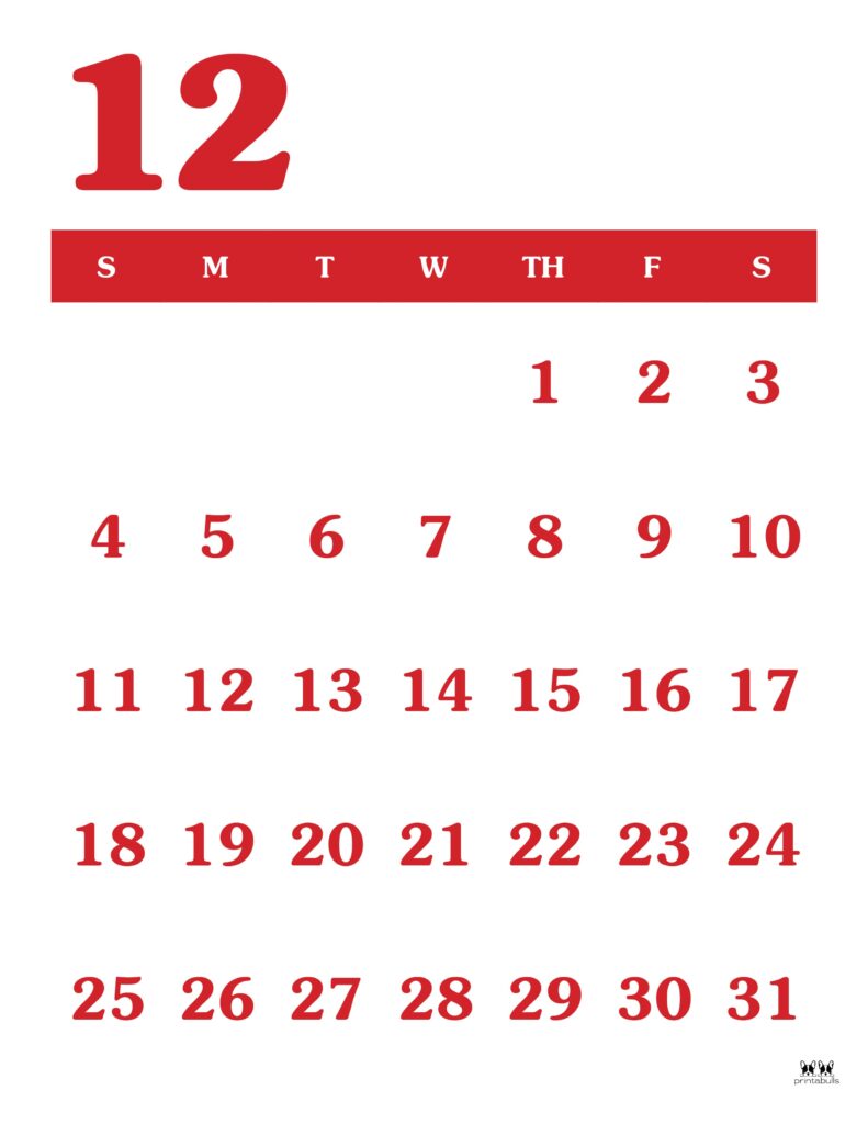 Printable December 2022 Calendar-Style 40