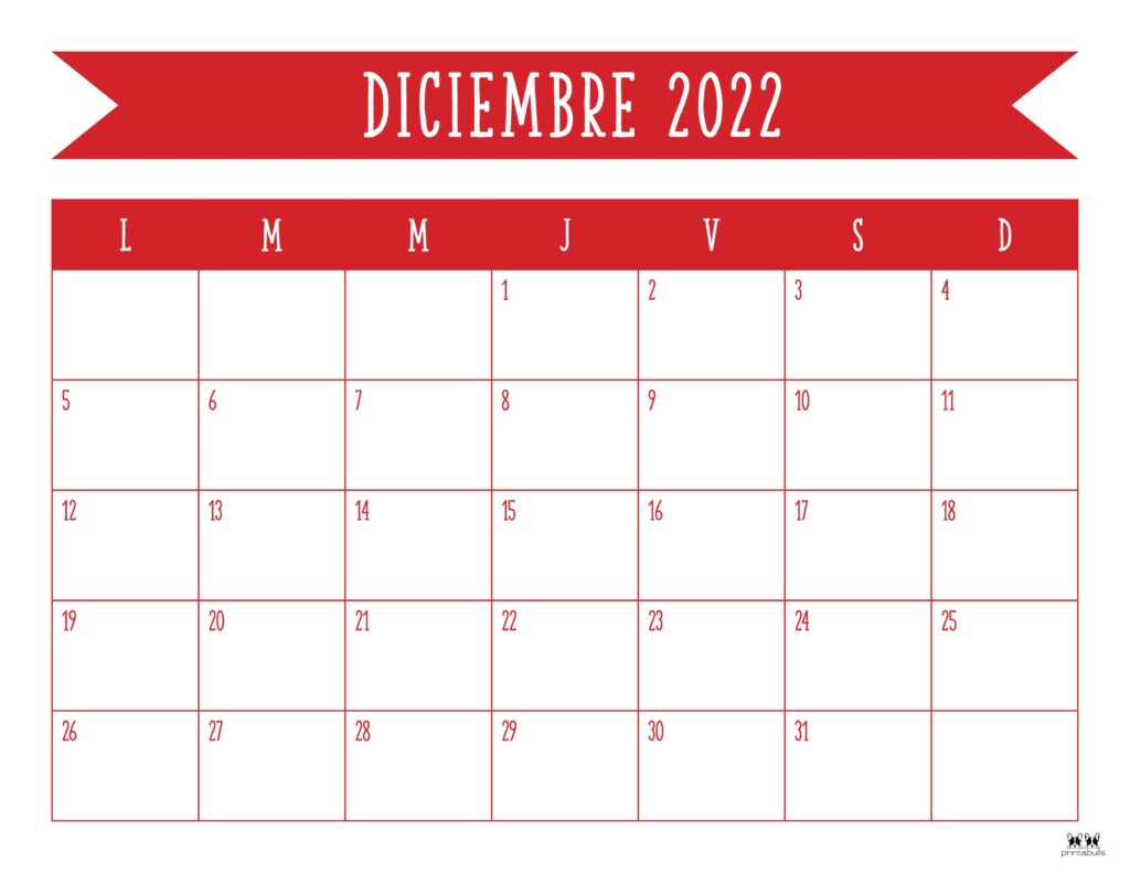 Printable December 2022 Calendar-Style 50