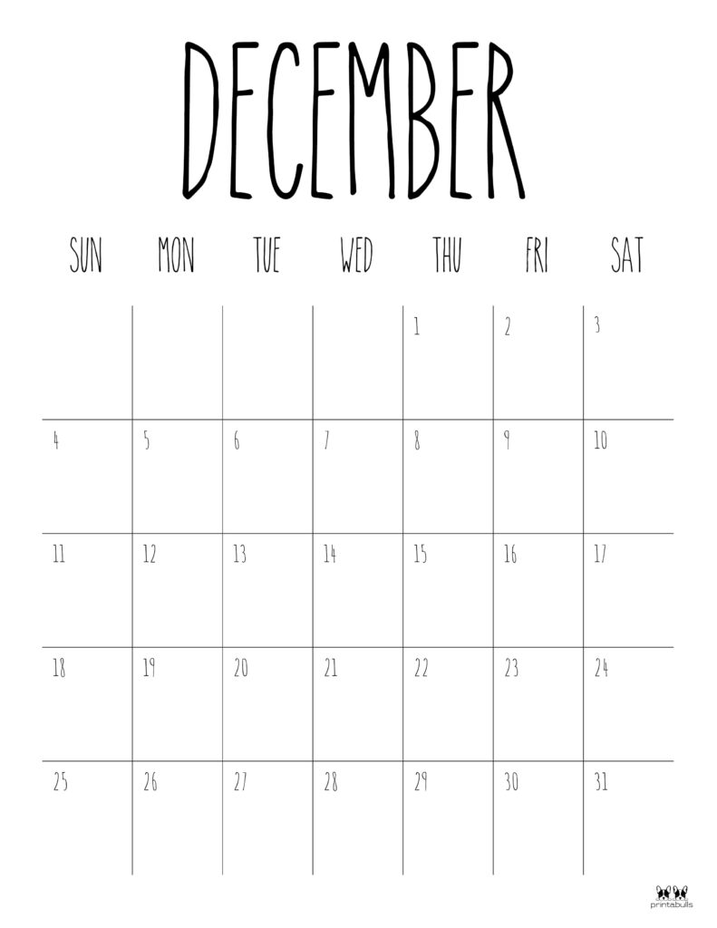 Printable December 2022 Calendar-Style 9