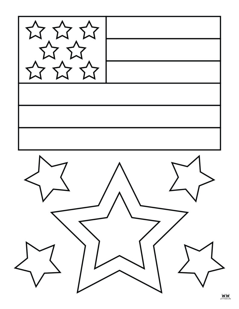 american flag outline printable