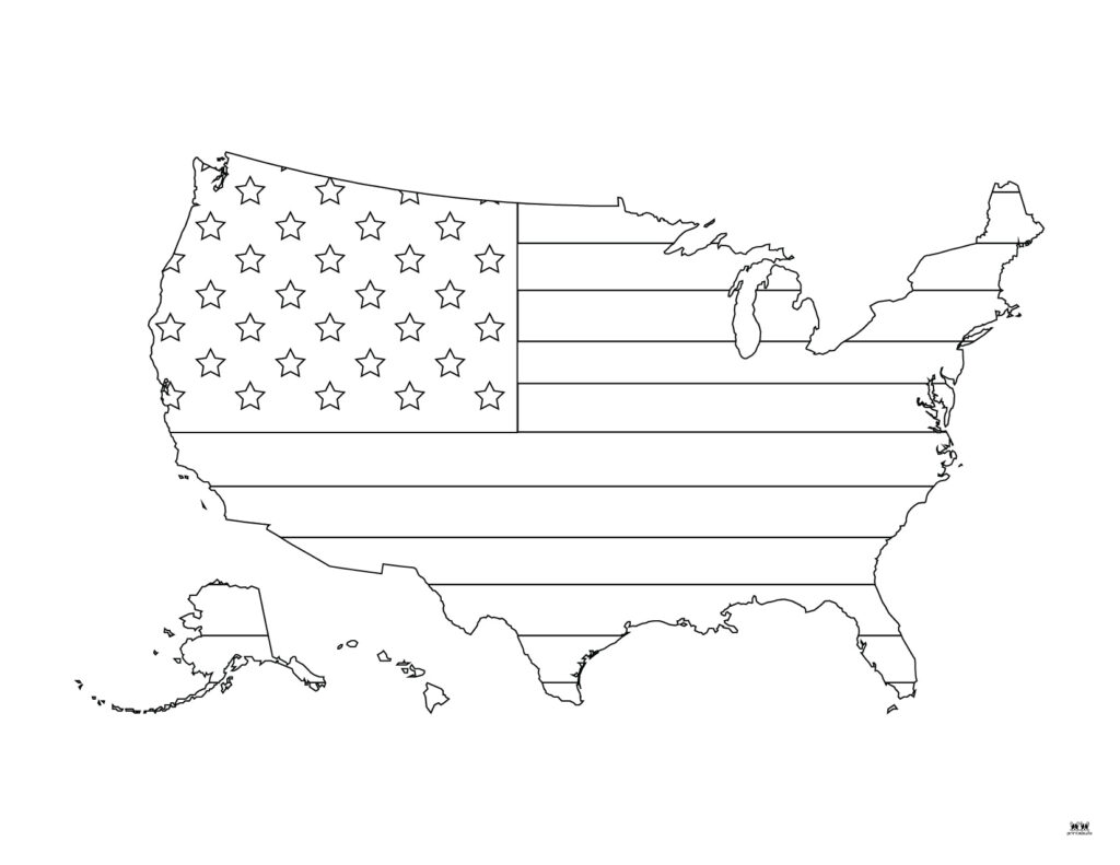 american flag outline printable