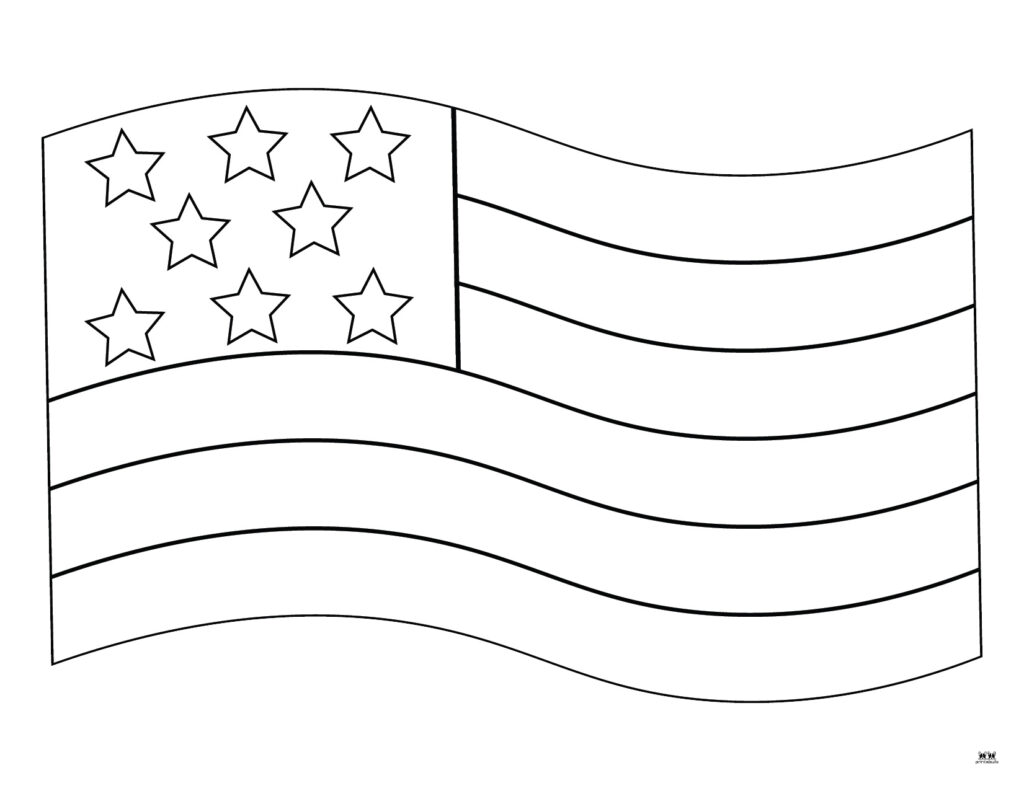 american flag outline printable