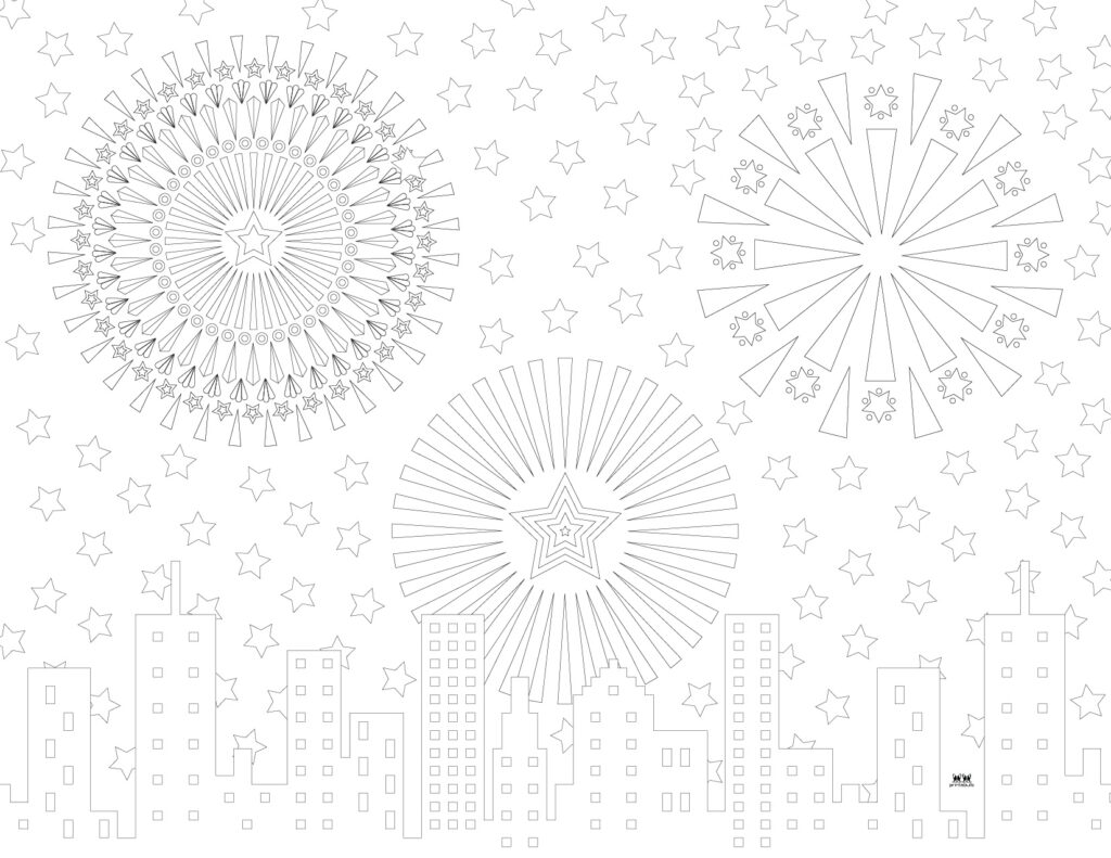 Printable Fourth of July Coloring Page-Adult 2