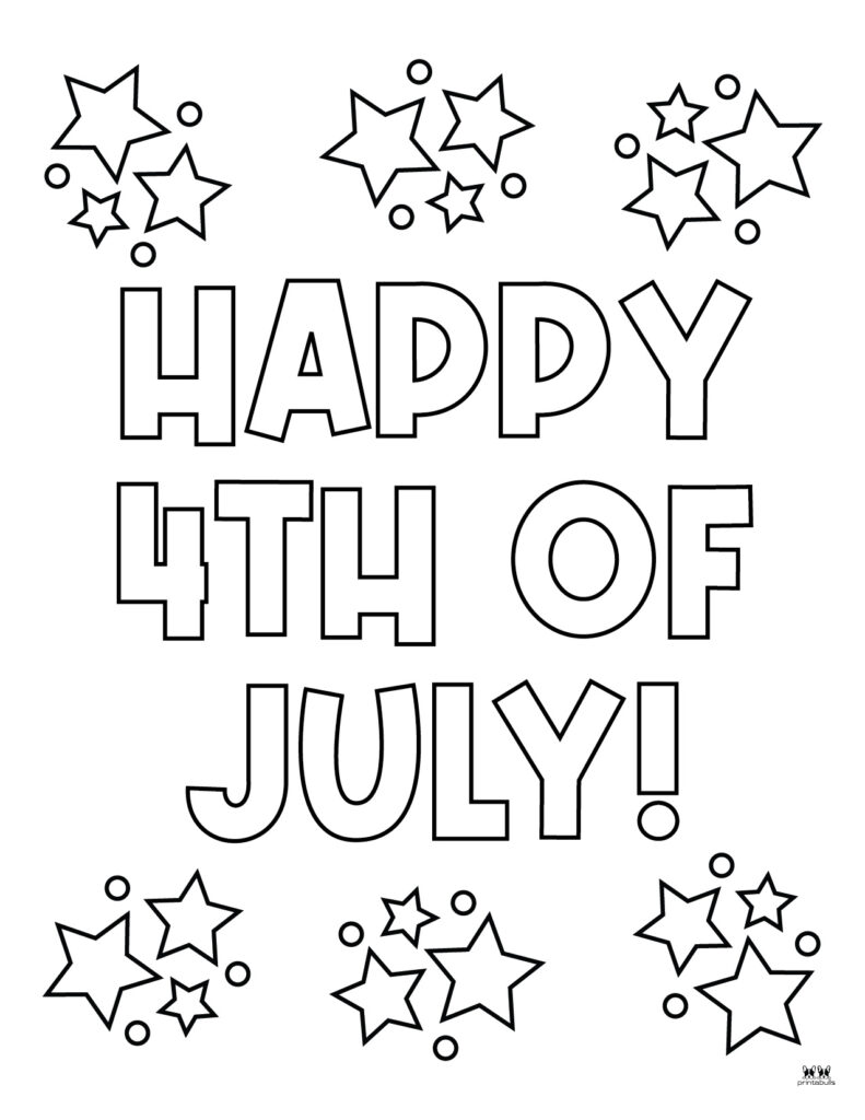 Printable Fourth of July Coloring Page-Happy 4th of July-1