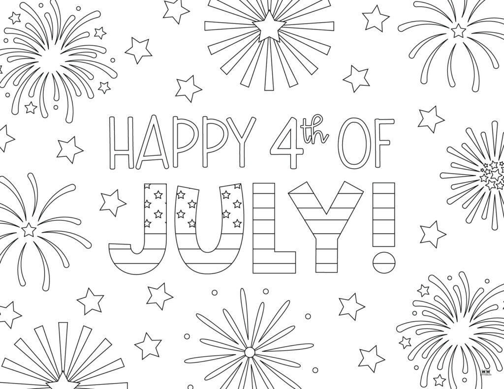 Printable Fourth of July Coloring Page-Happy 4th of July-2