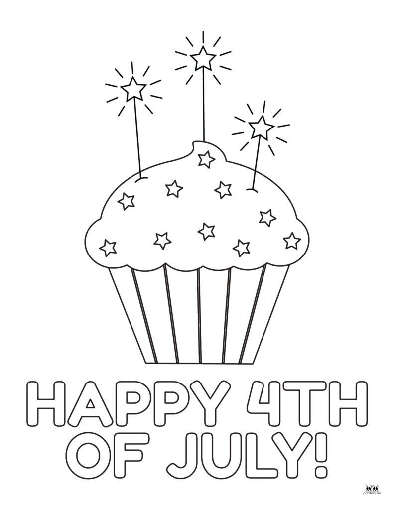 Printable Fourth of July Coloring Page-Happy 4th of July-3